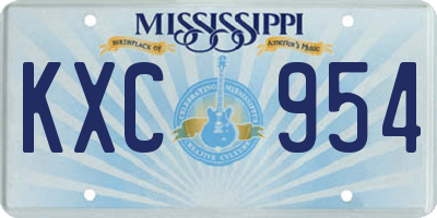 MS license plate KXC954