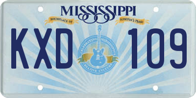 MS license plate KXD109