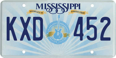 MS license plate KXD452