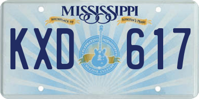 MS license plate KXD617