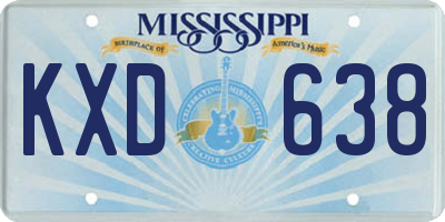 MS license plate KXD638