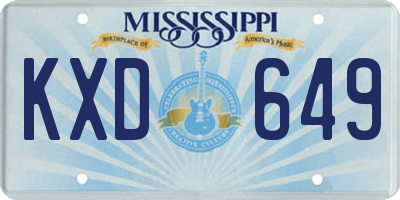 MS license plate KXD649