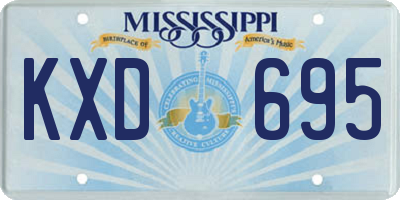 MS license plate KXD695