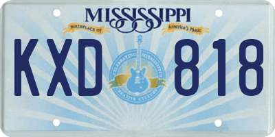 MS license plate KXD818