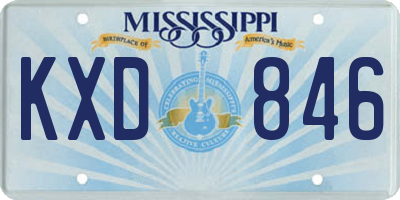 MS license plate KXD846