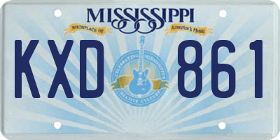 MS license plate KXD861