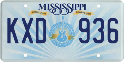 MS license plate KXD936