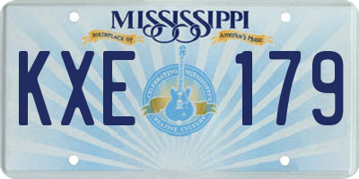 MS license plate KXE179