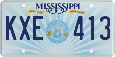 MS license plate KXE413