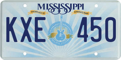 MS license plate KXE450