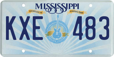 MS license plate KXE483