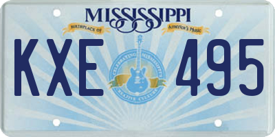 MS license plate KXE495
