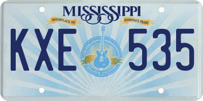 MS license plate KXE535