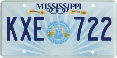 MS license plate KXE722