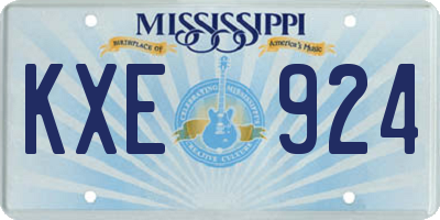 MS license plate KXE924