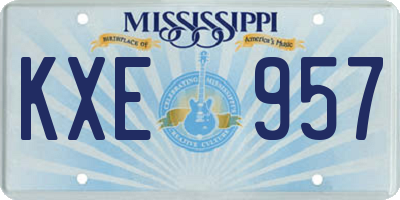 MS license plate KXE957