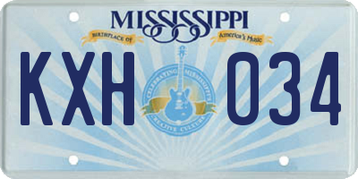 MS license plate KXH034