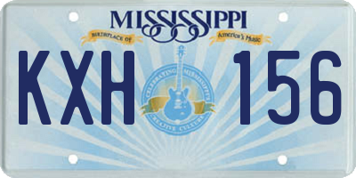 MS license plate KXH156