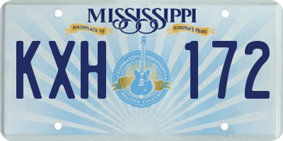 MS license plate KXH172
