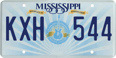 MS license plate KXH544