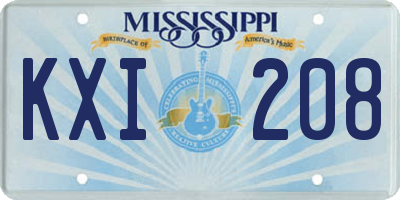 MS license plate KXI208