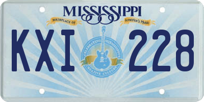 MS license plate KXI228