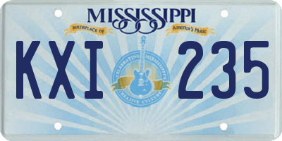 MS license plate KXI235