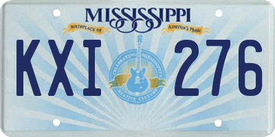 MS license plate KXI276