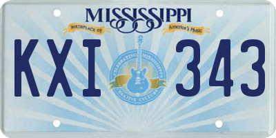 MS license plate KXI343