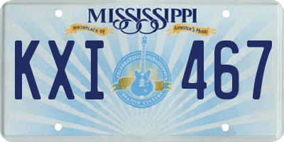 MS license plate KXI467