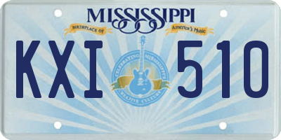 MS license plate KXI510