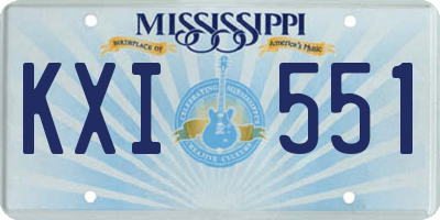 MS license plate KXI551