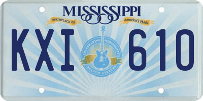 MS license plate KXI610