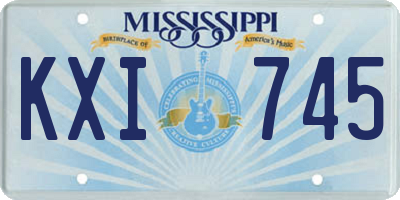 MS license plate KXI745