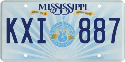 MS license plate KXI887