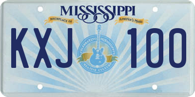 MS license plate KXJ100