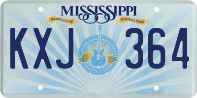 MS license plate KXJ364