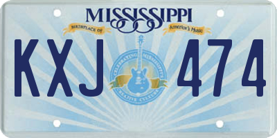 MS license plate KXJ474