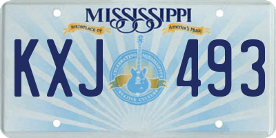 MS license plate KXJ493