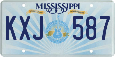 MS license plate KXJ587