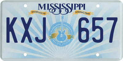 MS license plate KXJ657