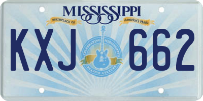 MS license plate KXJ662