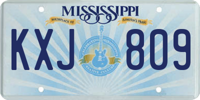 MS license plate KXJ809