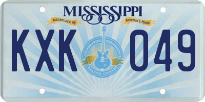 MS license plate KXK049