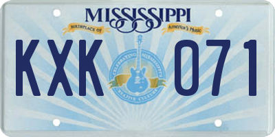 MS license plate KXK071
