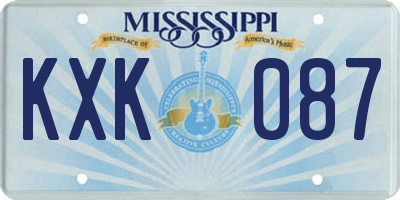 MS license plate KXK087