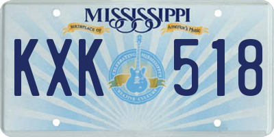 MS license plate KXK518