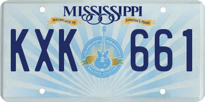 MS license plate KXK661