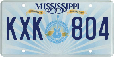 MS license plate KXK804