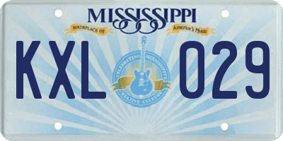 MS license plate KXL029